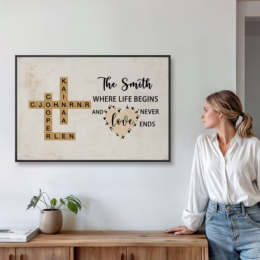 Regalo speciale per la casa con il quadro a cruciverba personalizzato