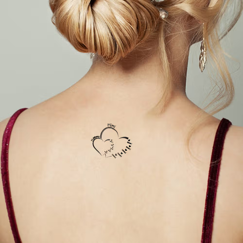 Un dolce legame sulla pelle: set di tatuaggi temporanei a cuore