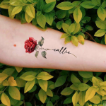 Adesivi per tatuaggi temporanei personalizzati con fiori di nascita e nome
