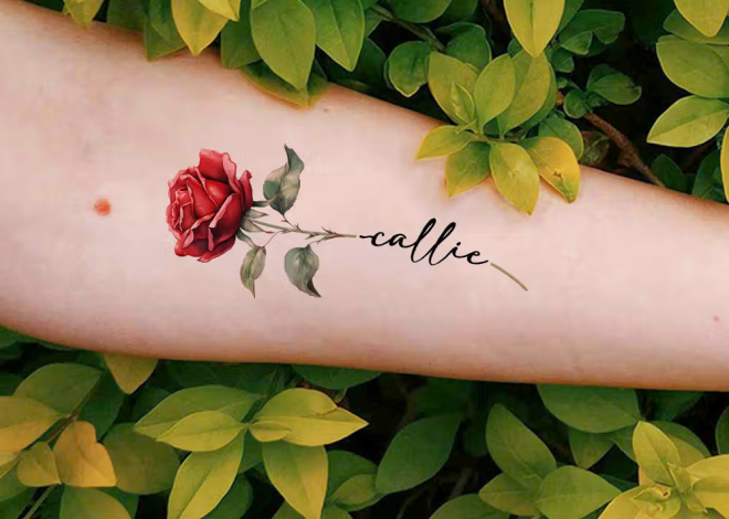 Adesivi per tatuaggi temporanei personalizzati con fiori di nascita e nome