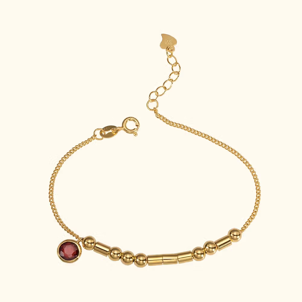 Bracciale personalizzato con codice morse e pietra di nascita
