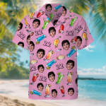 Camicia hawaiana personalizzata con foto e tema drink per le vacanze estive