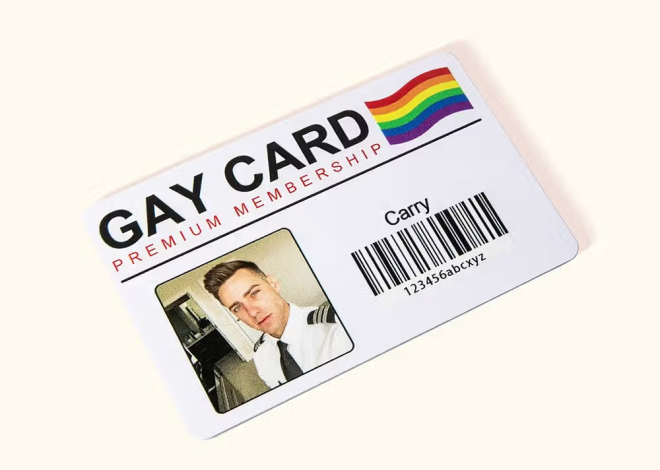 Carta d’identità gay personalizzata con nome e sacchetto regalo