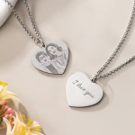 Collana personalizzata con foto incisa a forma di cuore