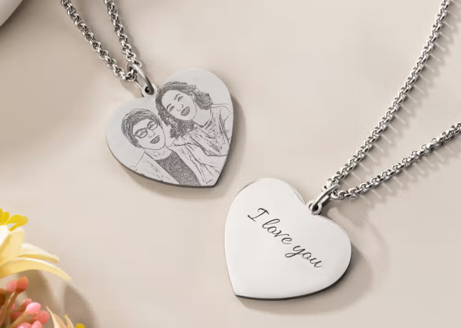 Collana personalizzata con foto incisa a forma di cuore