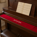 Copertura antipolvere personalizzata per pianoforte con ricamo