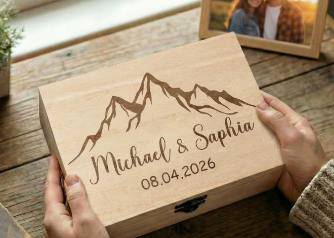 Scatola portaoggetti in legno personalizzata a tema amore