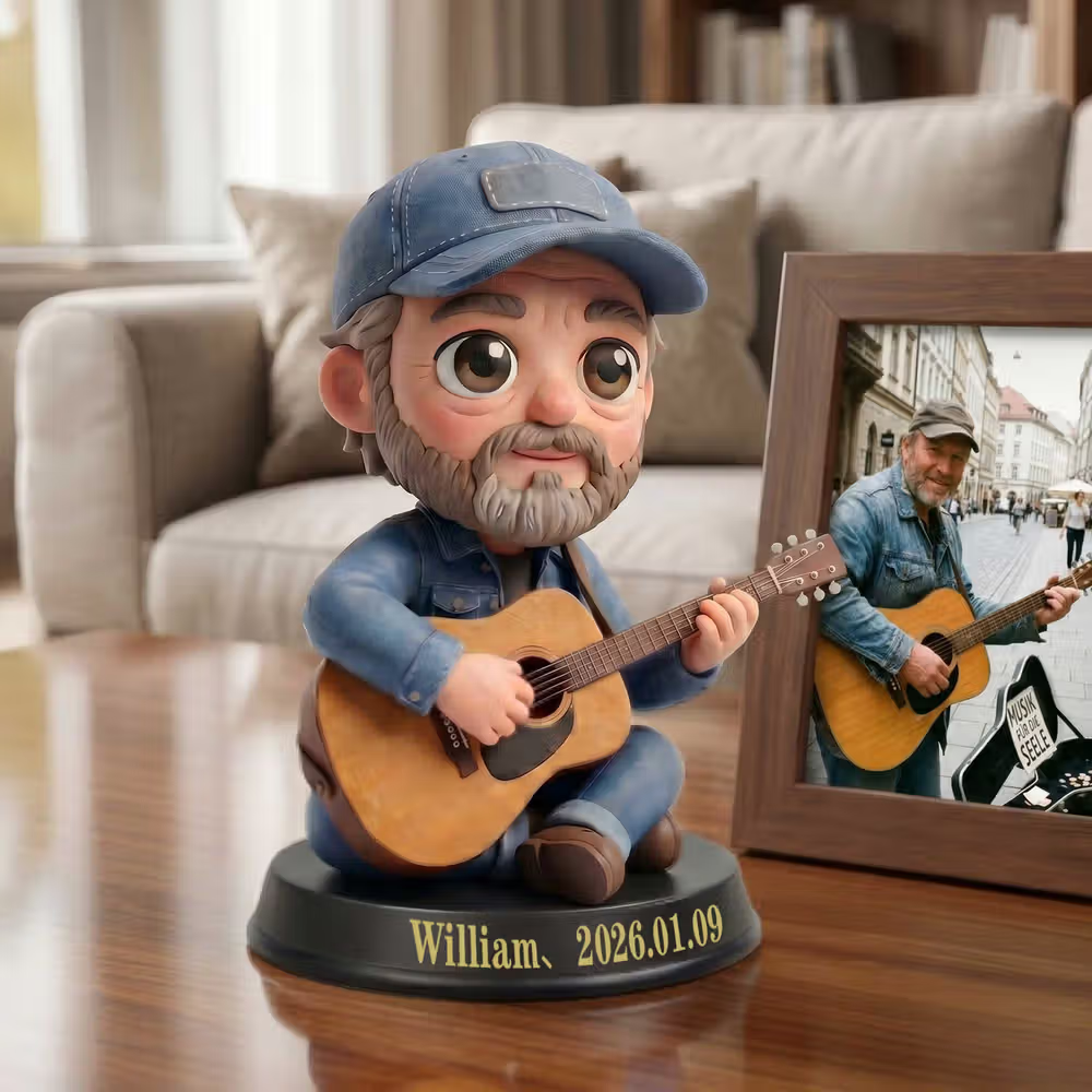 Statuetta 3D personalizzata per chitarristi e amanti della musica