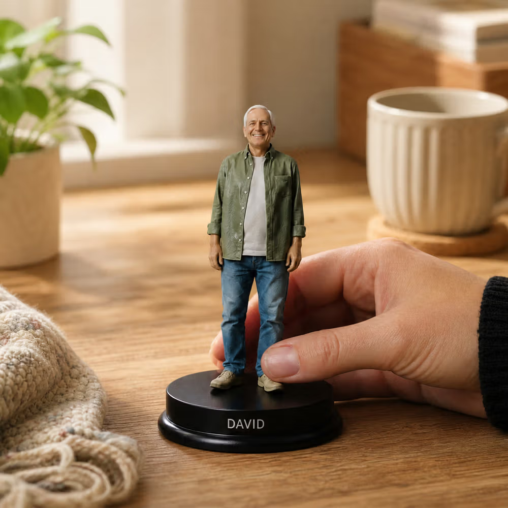 Statuetta 3d personalizzata da foto con base e nome
