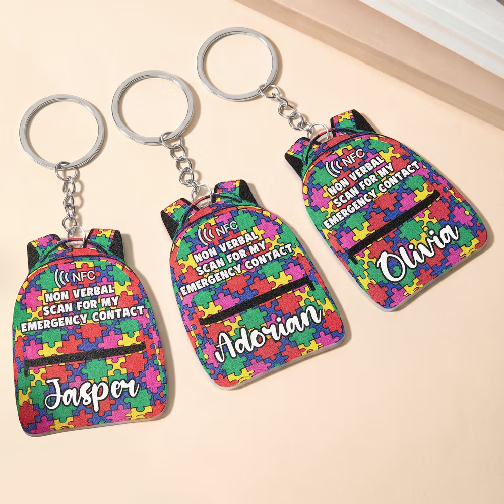 Targhetta colorata con nfc per bambini con autismo