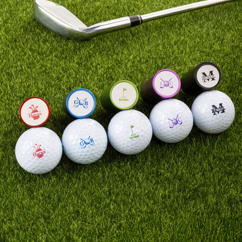 Timbro personalizzato per palline da golf con scatola in metallo