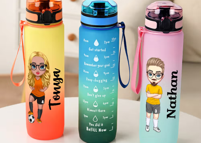 Borraccia sportiva motivazionale personalizzata con tema calcio