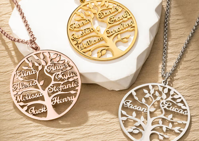 Collana con ciondolo dell’albero della vita personalizzato con nomi