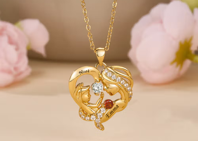 Collana personalizzata con pietre di nascita per mamma e figlio