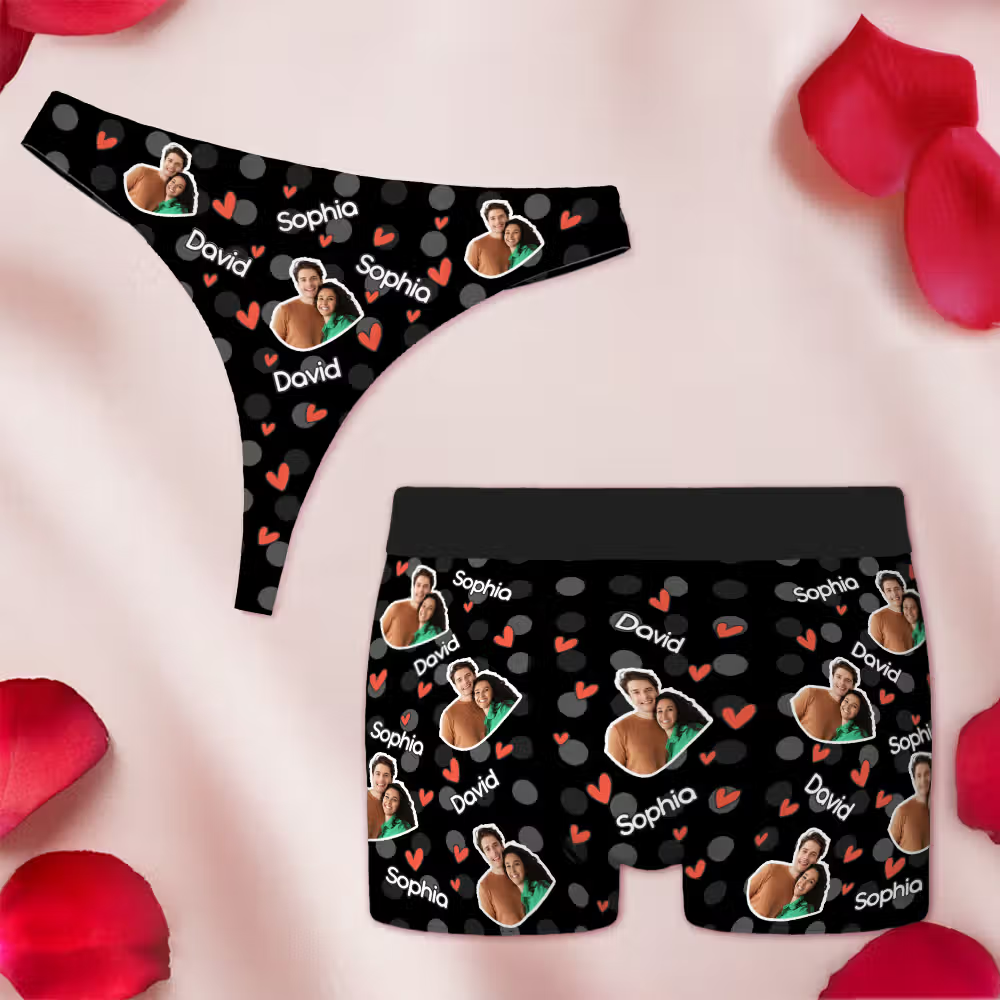 Intimo personalizzato per coppie con foto e nome per San Valentino