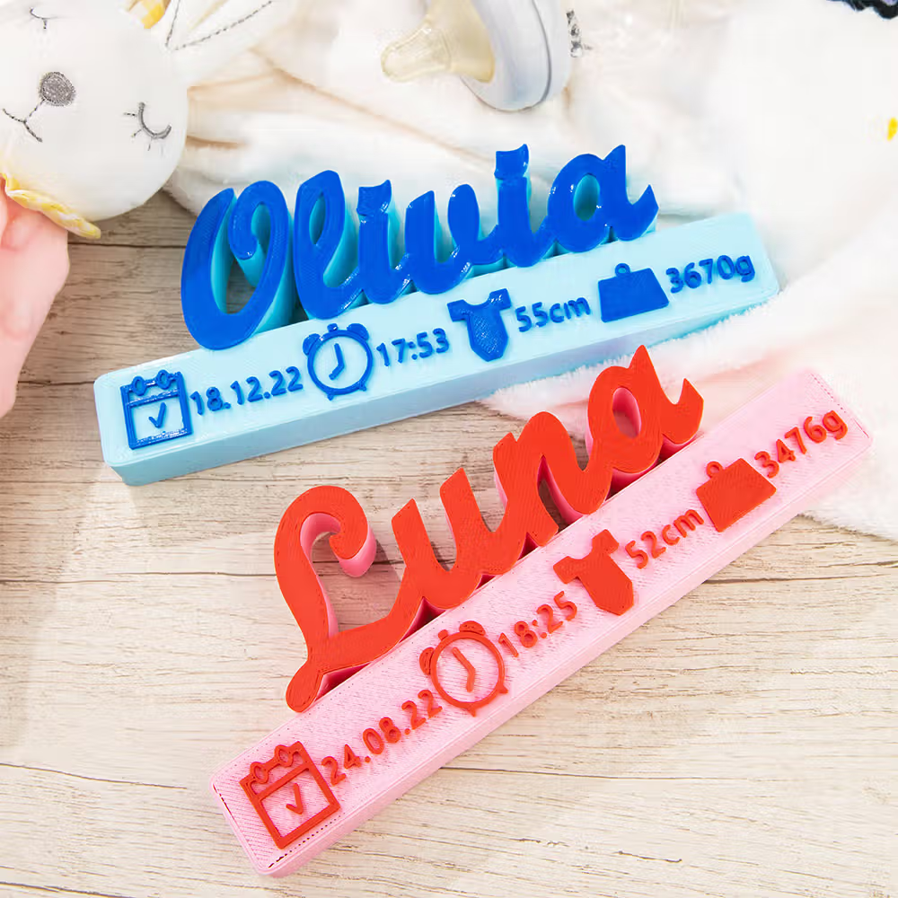 Stampa 3D personalizzata annuncio di nascita decorazione per la casa