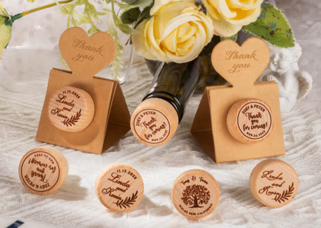 Tappi di sughero personalizzati in legno per bottiglie di vino con supporto